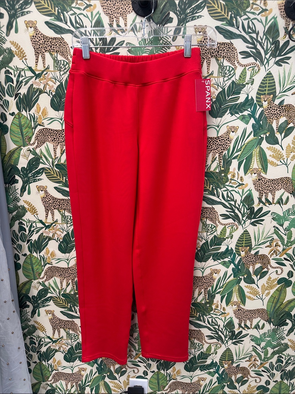 SPANX Red Pull-On Ponte Track Pants